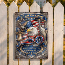 Load image into Gallery viewer, Personalized 250th Anniversary Metal Sign Custom Name Gift
