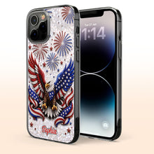 Load image into Gallery viewer, Personalized Clear Phone Case Patriotic Eagle USA Flag Gift

