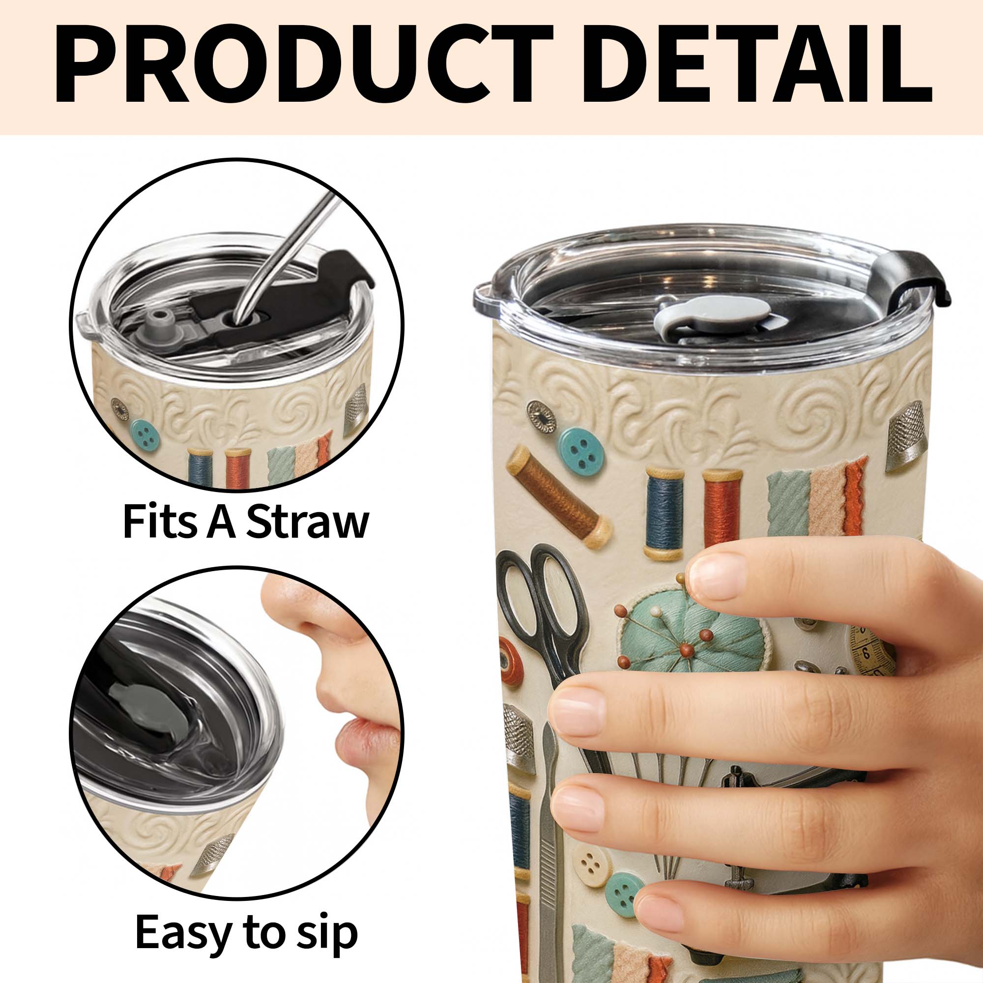 Personalized 20oz Stainless Steel Tumbler Custom Name Gift for Crafters