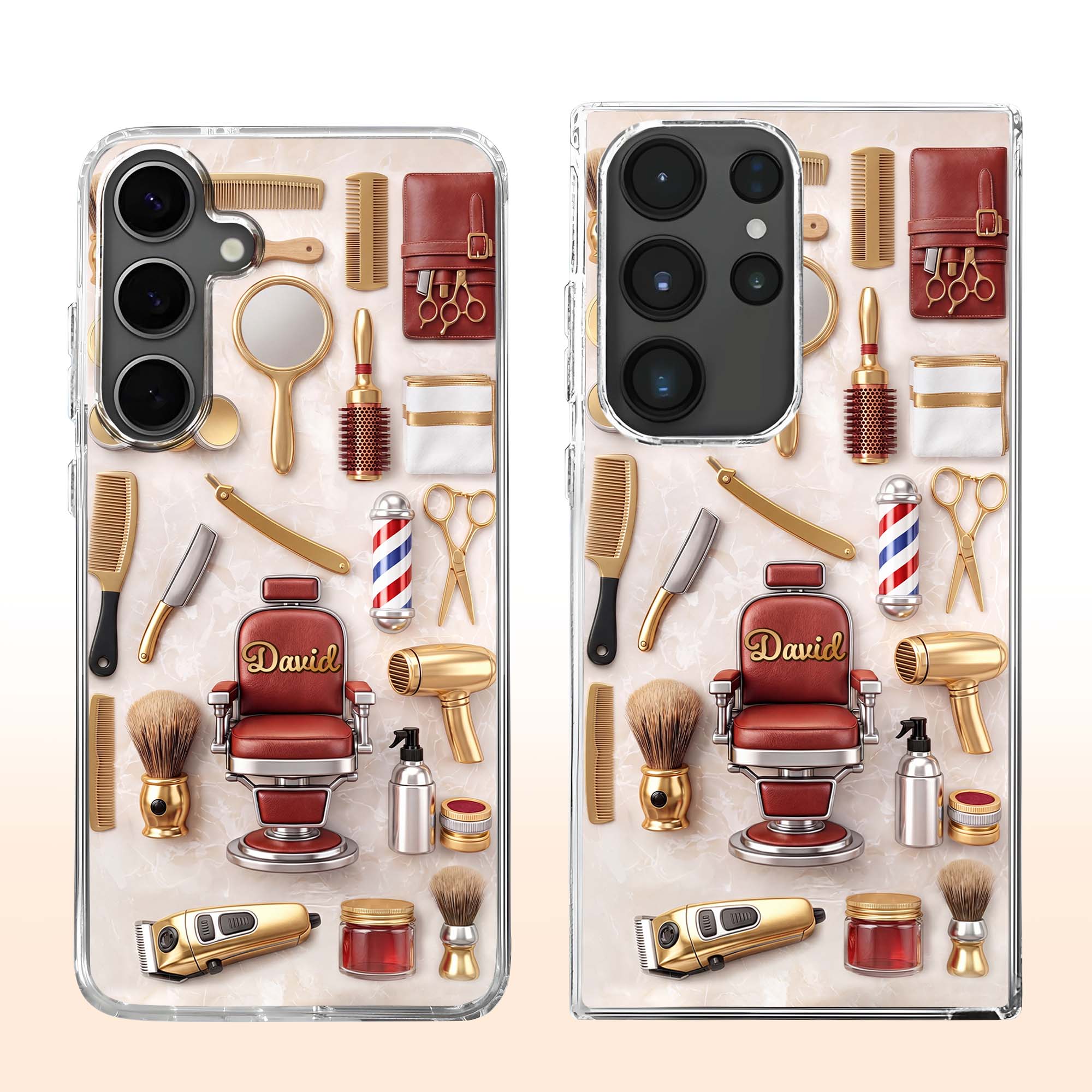 Personalized Clear Phone Case Custom Name Gift for Barber