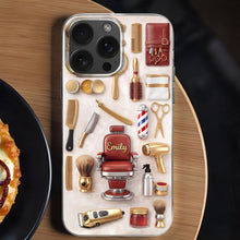 Load image into Gallery viewer, Personalized Clear Phone Case Custom Name Gift for Barber
