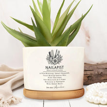 Load image into Gallery viewer, Personalized Ceramic Plant Pot Custom Name Gift for Nail Artist
