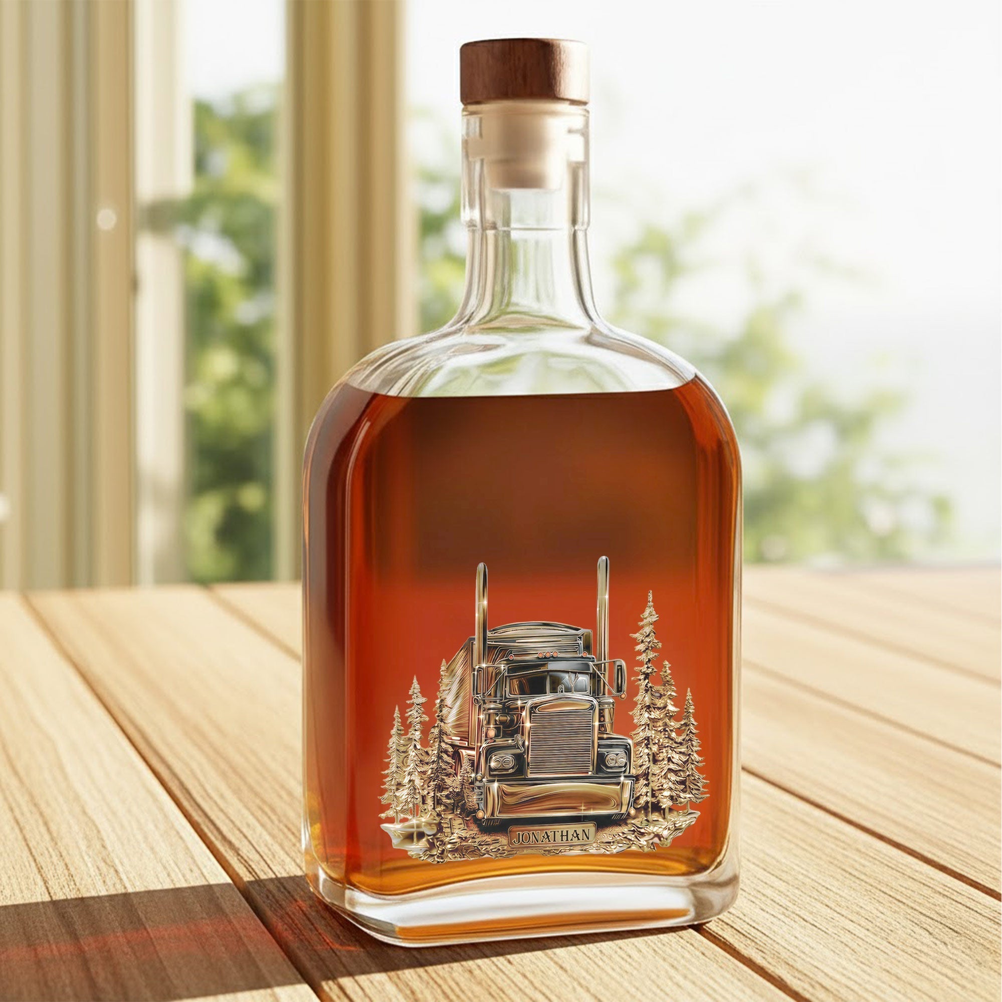 Personalized Whiskey Bottle Custom Name Gift for Dad Truck Driver