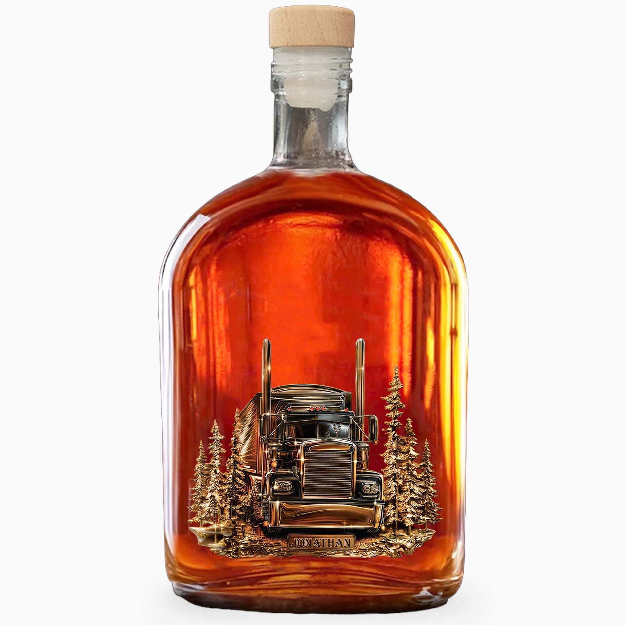 Personalized Whiskey Bottle Custom Name Gift for Dad Truck Driver