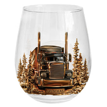 Load image into Gallery viewer, Personalized Stemless Wine Glass Custom Name Truck Driver Gift
