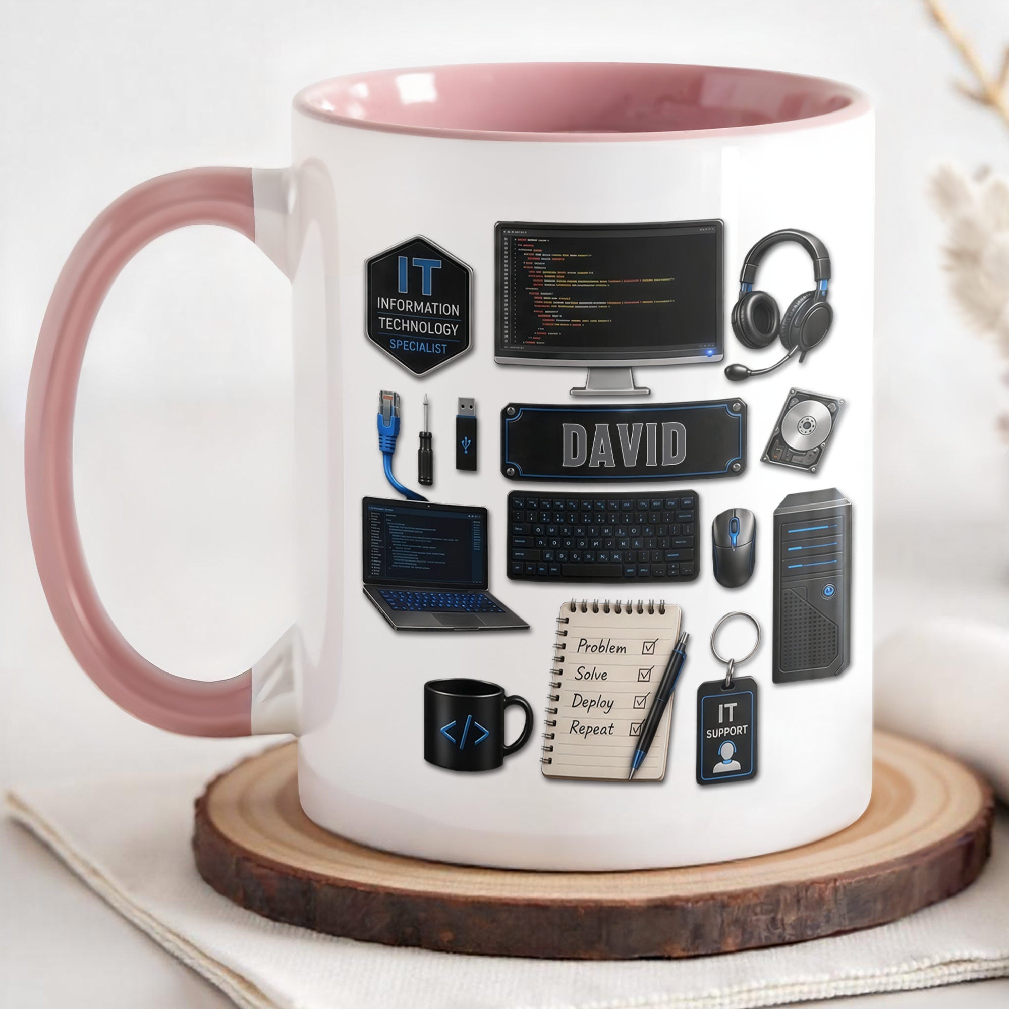 Personalized Accent Mug Custom Name Gift for Engineer