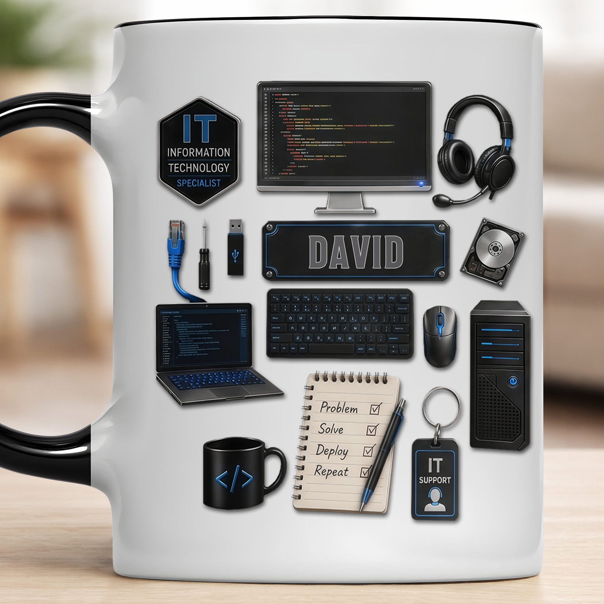 Personalized Accent Mug Custom Name Gift for Engineer