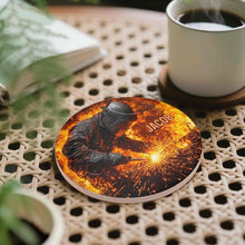 Load image into Gallery viewer, Personalized Ceramic Coaster Custom Name Gift for Dad

