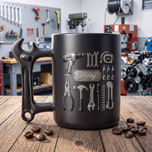 Load image into Gallery viewer, Personalized Wrench Handle Coffee Mug Custom Name Gift for Dad
