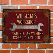 Load image into Gallery viewer, Personalized Metal Sign for Garage Custom Name Gift for Dad
