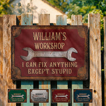 Load image into Gallery viewer, Personalized Metal Sign for Garage Custom Name Gift for Dad

