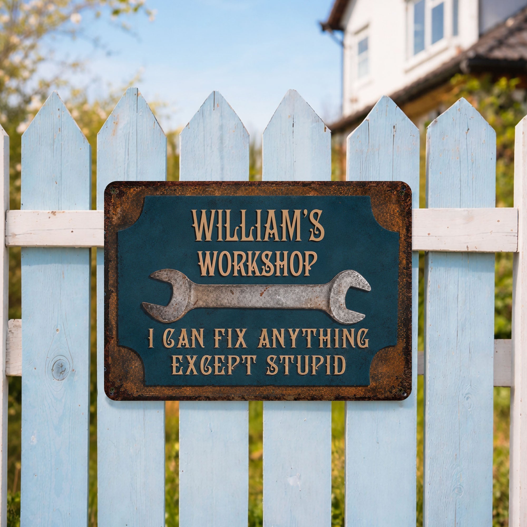 Personalized Metal Sign for Garage Custom Name Gift for Dad