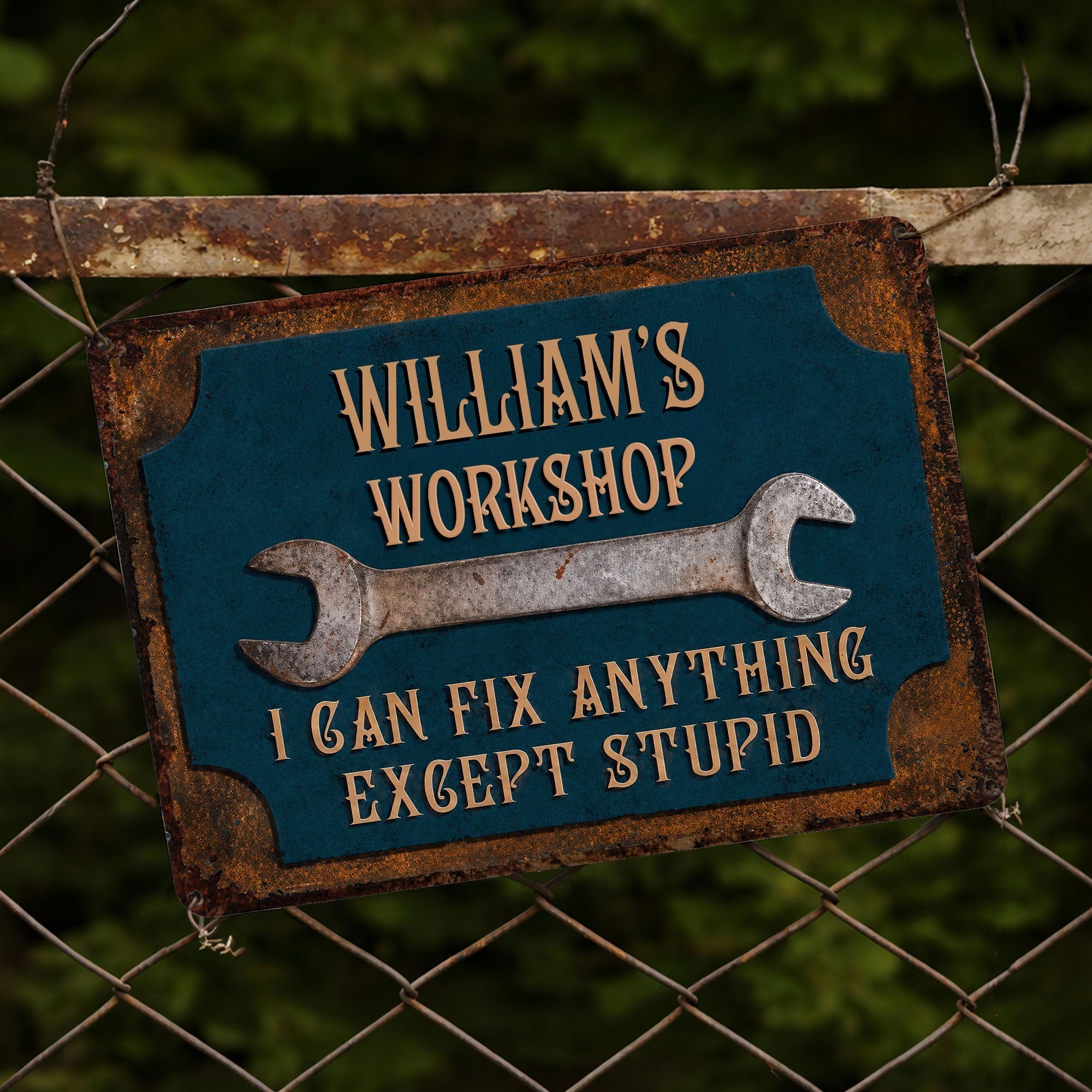 Personalized Metal Sign for Garage Custom Name Gift for Dad