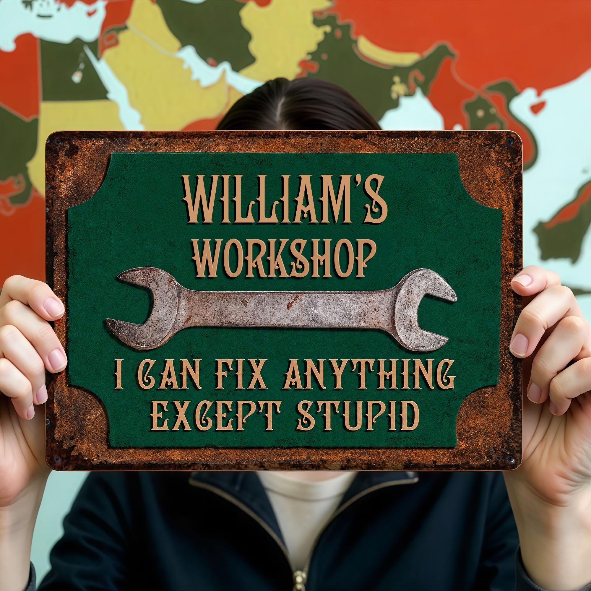 Personalized Metal Sign for Garage Custom Name Gift for Dad