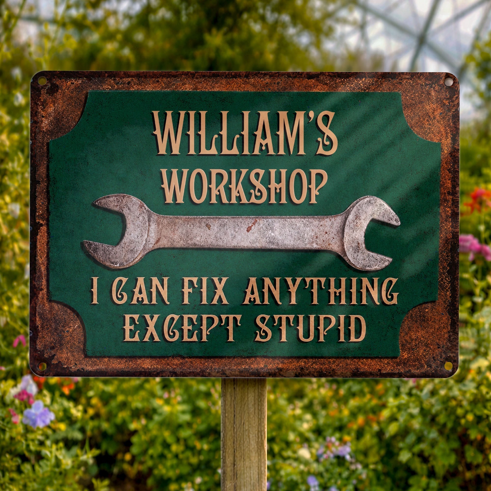 Personalized Metal Sign for Garage Custom Name Gift for Dad