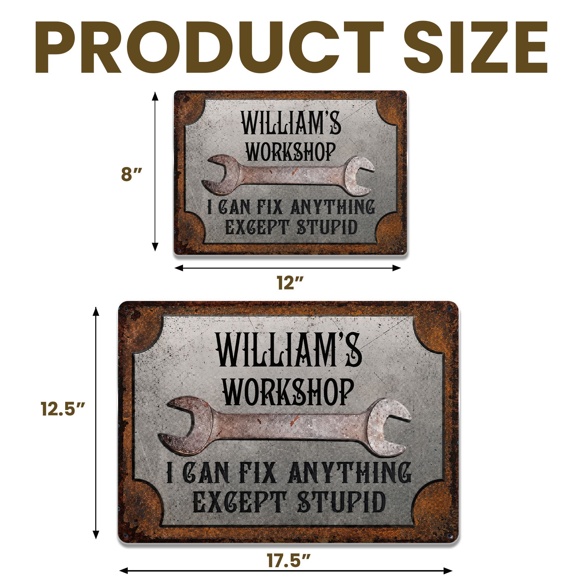 Personalized Metal Sign for Garage Custom Name Gift for Dad