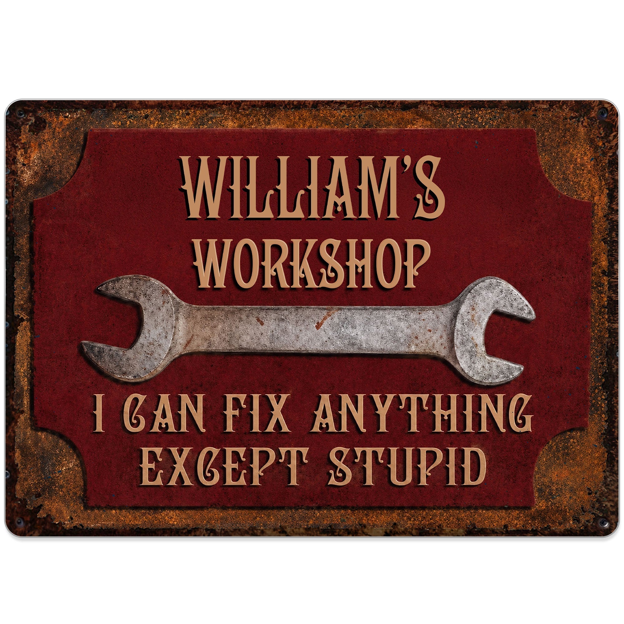 Personalized Metal Sign for Garage Custom Name Gift for Dad
