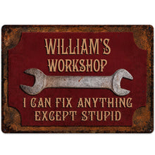 Load image into Gallery viewer, Personalized Metal Sign for Garage Custom Name Gift for Dad
