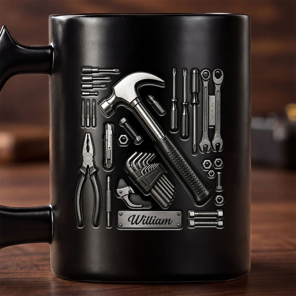 Personalized Wrench Handle Coffee Mug Custom Name Gift for Dad
