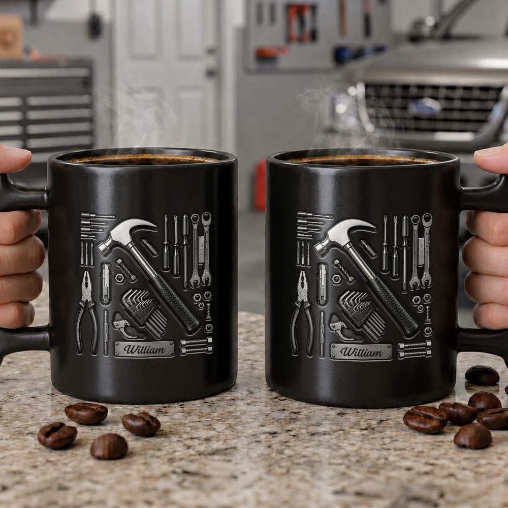 Personalized Wrench Handle Coffee Mug Custom Name Gift for Dad