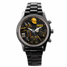 Load image into Gallery viewer, Personalized Custom Men's Watch for Electrician with Name Gift

