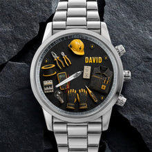 Load image into Gallery viewer, Personalized Custom Men's Watch for Electrician with Name Gift
