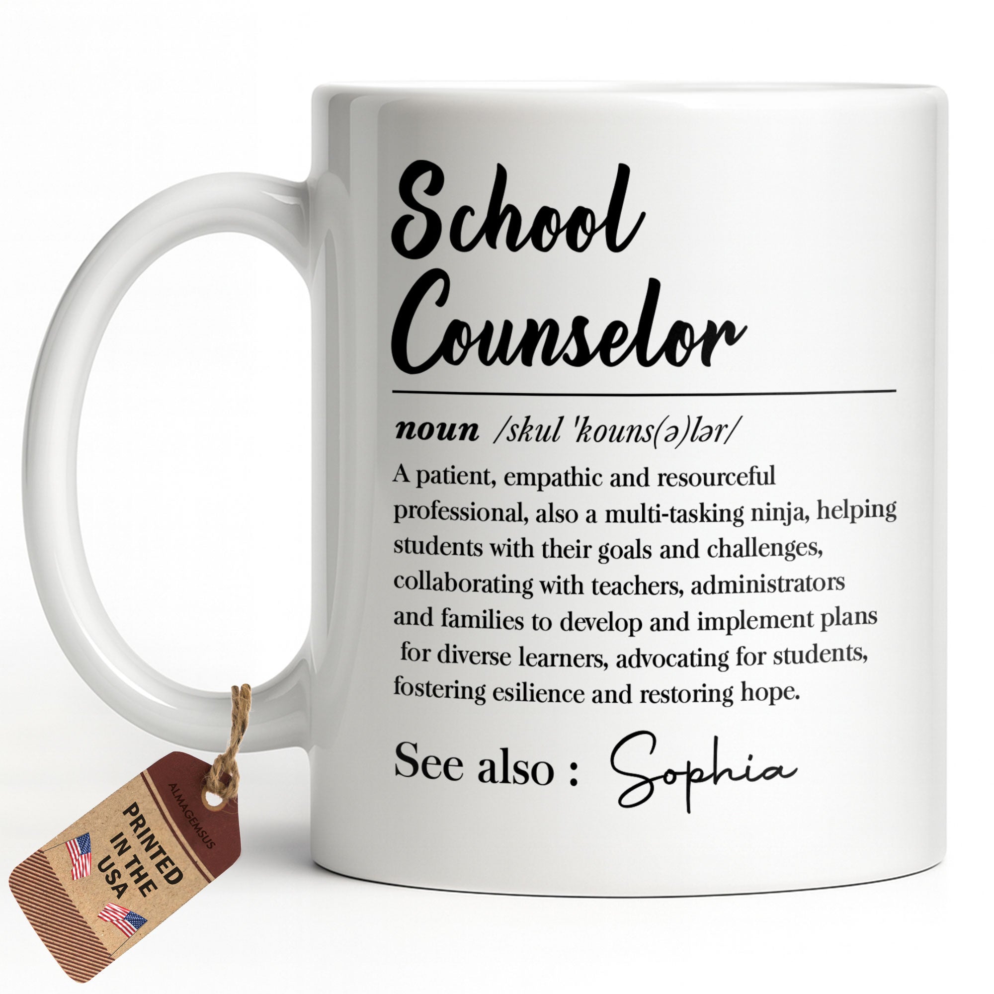 Personalized School Counselor Coffee Mug Custom Name Gift