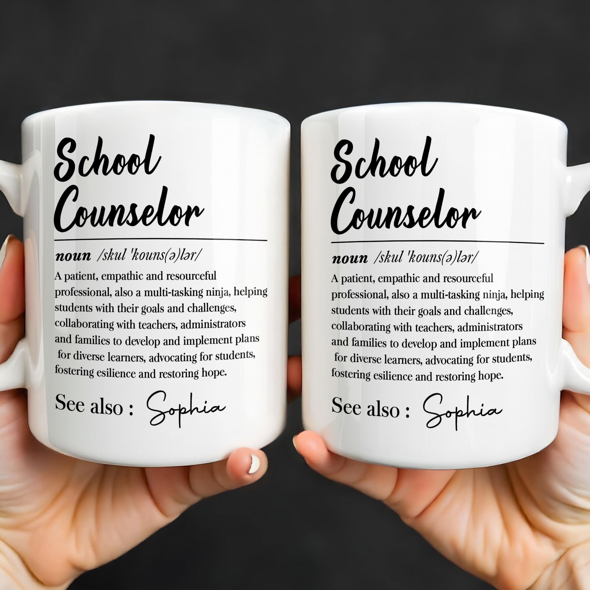 Personalized School Counselor Coffee Mug Custom Name Gift