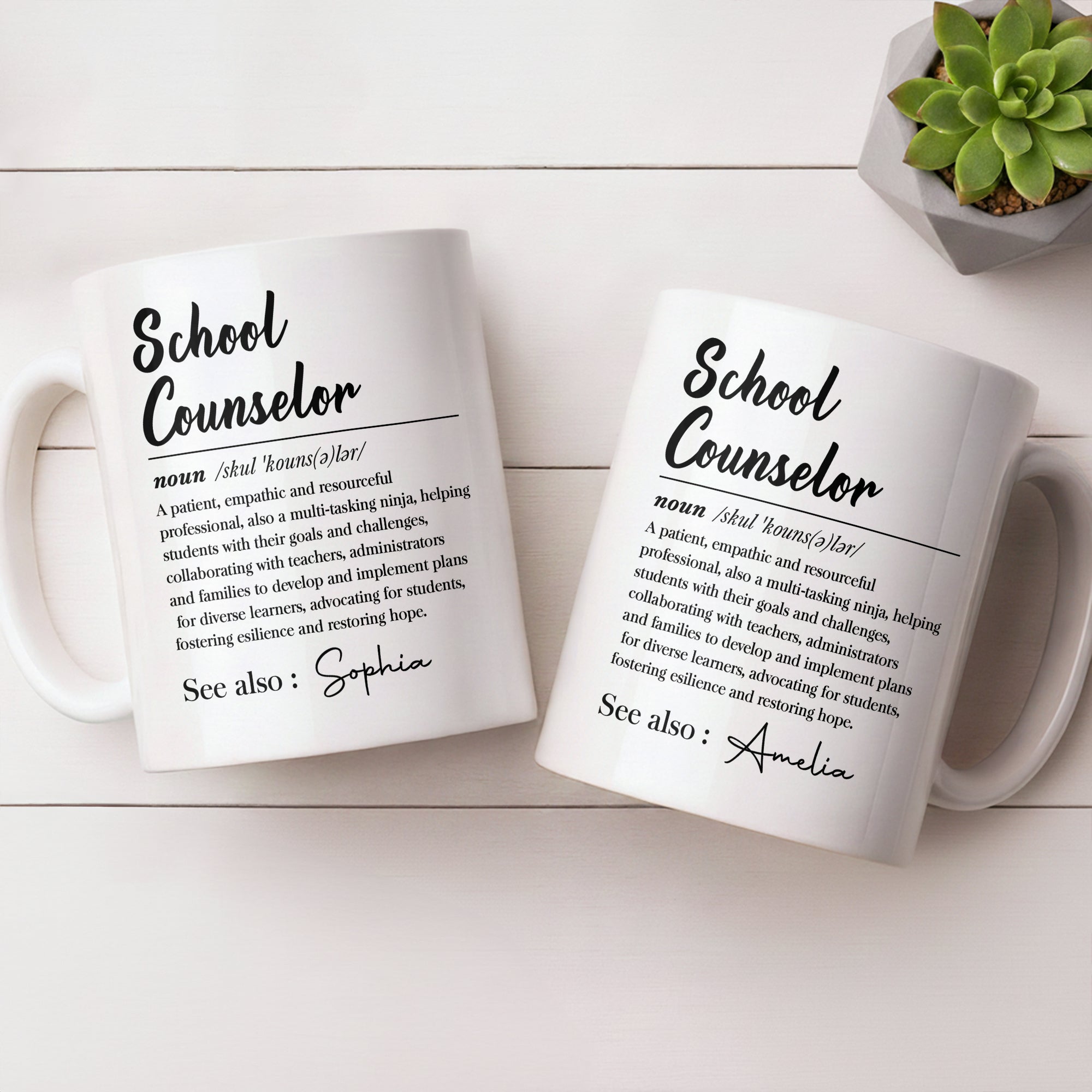 Personalized School Counselor Coffee Mug Custom Name Gift