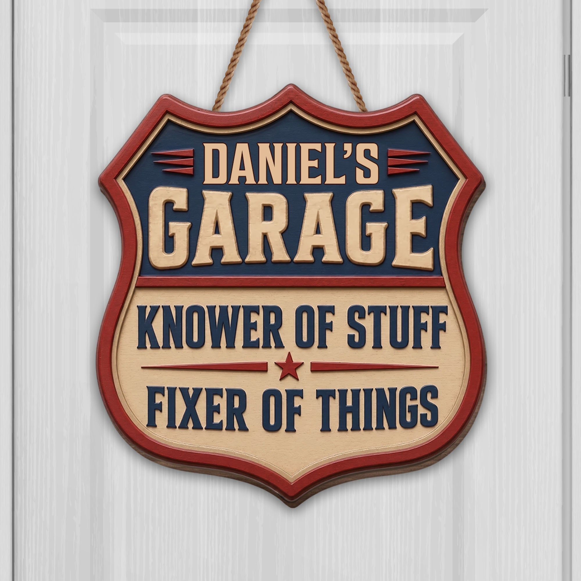Personalized Garage Sign Custom Name Gift for Dad Eco-Friendly