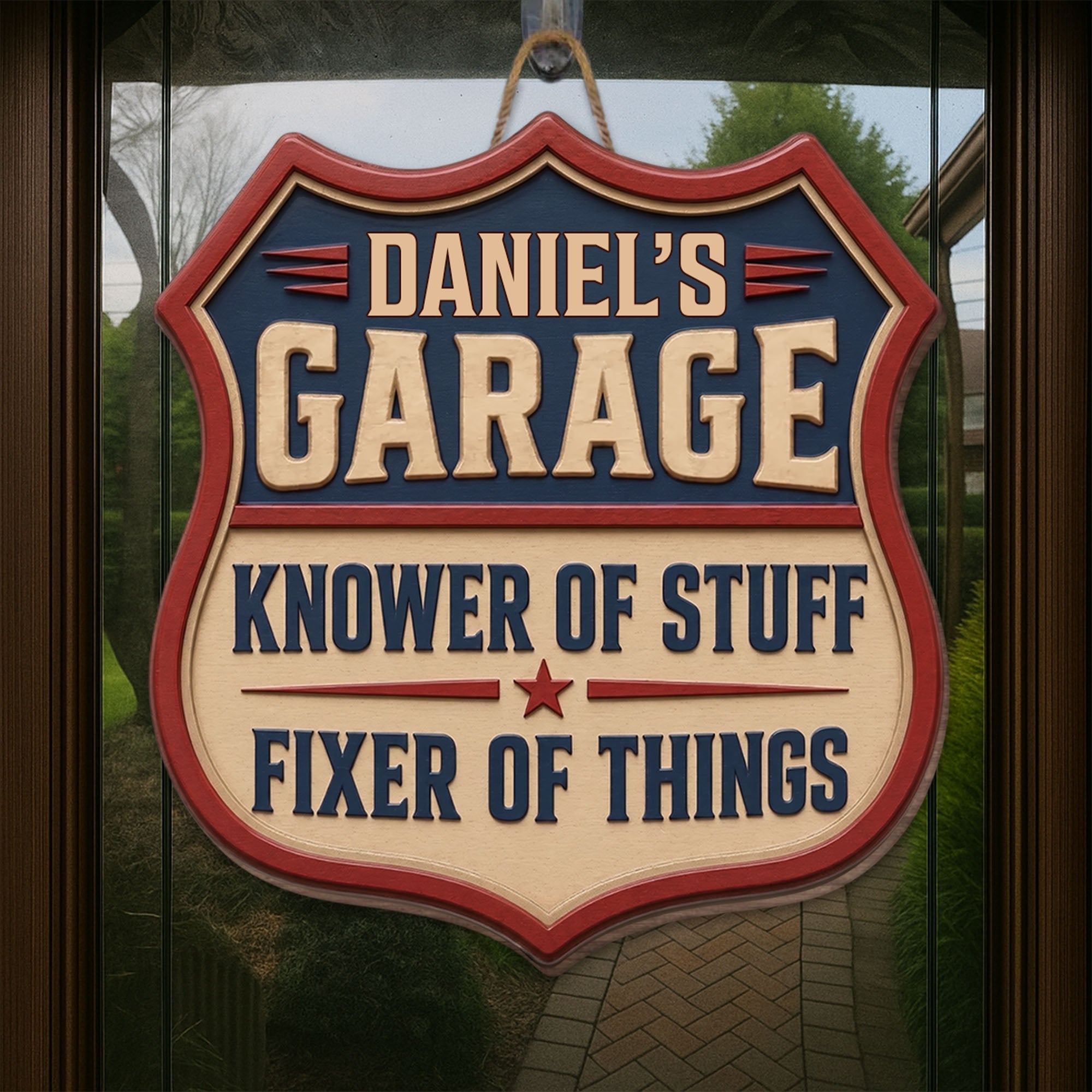 Personalized Garage Sign Custom Name Gift for Dad Eco-Friendly