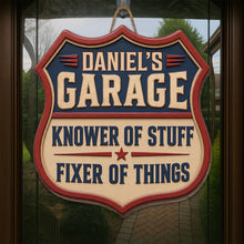 Load image into Gallery viewer, Personalized Garage Sign Custom Name Gift for Dad Eco-Friendly
