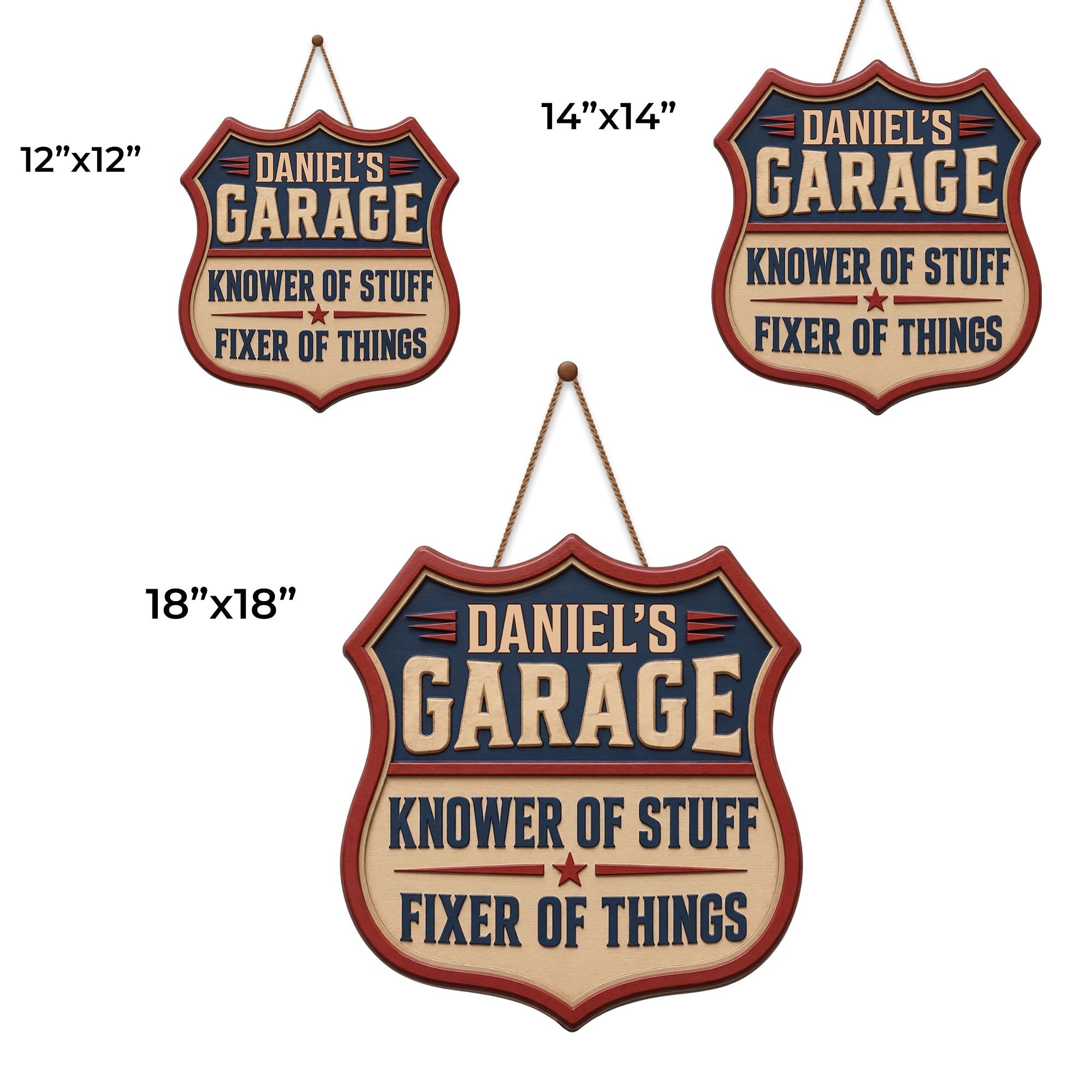 Personalized Garage Sign Custom Name Gift for Dad Eco-Friendly