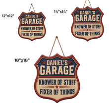 Load image into Gallery viewer, Personalized Garage Sign Custom Name Gift for Dad Eco-Friendly
