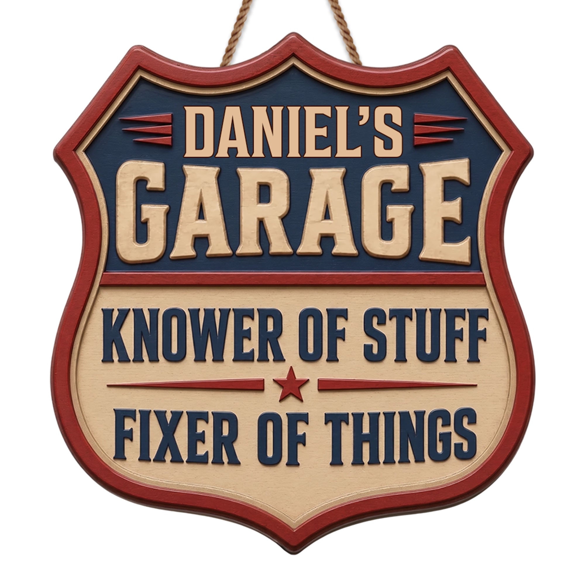 Personalized Garage Sign Custom Name Gift for Dad Eco-Friendly