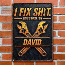 Load image into Gallery viewer, Personalized Metal Sign Custom Name Gift for Dad Handyman
