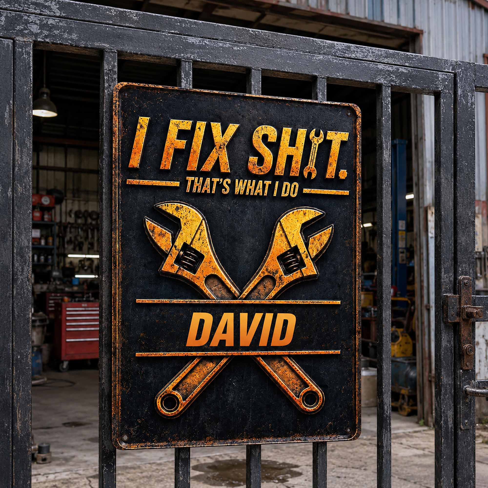 Personalized Metal Sign Custom Name Gift for Dad Handyman