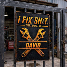 Load image into Gallery viewer, Personalized Metal Sign Custom Name Gift for Dad Handyman
