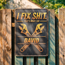 Load image into Gallery viewer, Personalized Metal Sign Custom Name Gift for Dad Handyman
