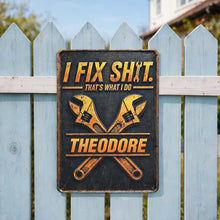 Load image into Gallery viewer, Personalized Metal Sign Custom Name Gift for Dad Handyman
