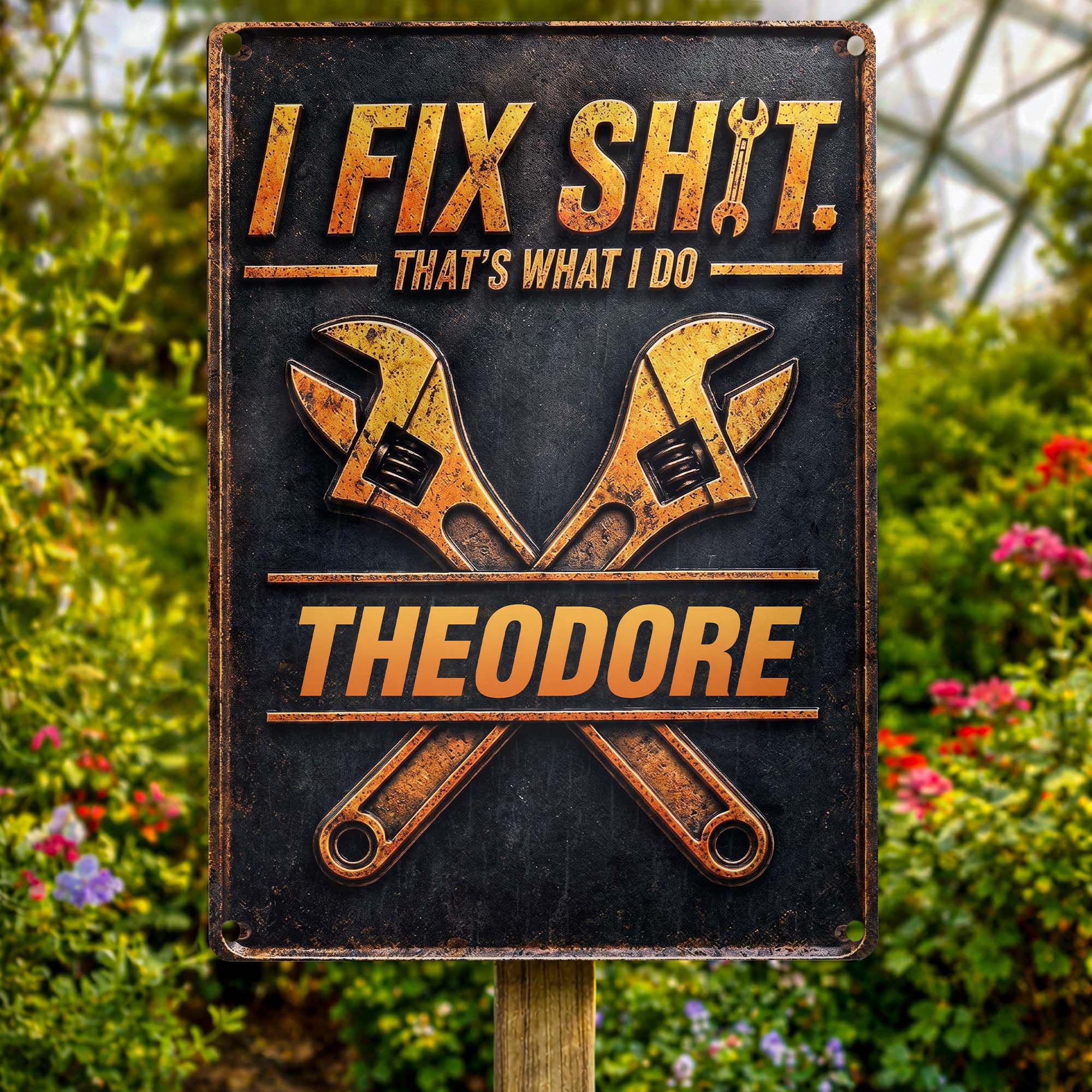 Personalized Metal Sign Custom Name Gift for Dad Handyman