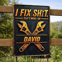 Load image into Gallery viewer, Personalized Metal Sign Custom Name Gift for Dad Handyman
