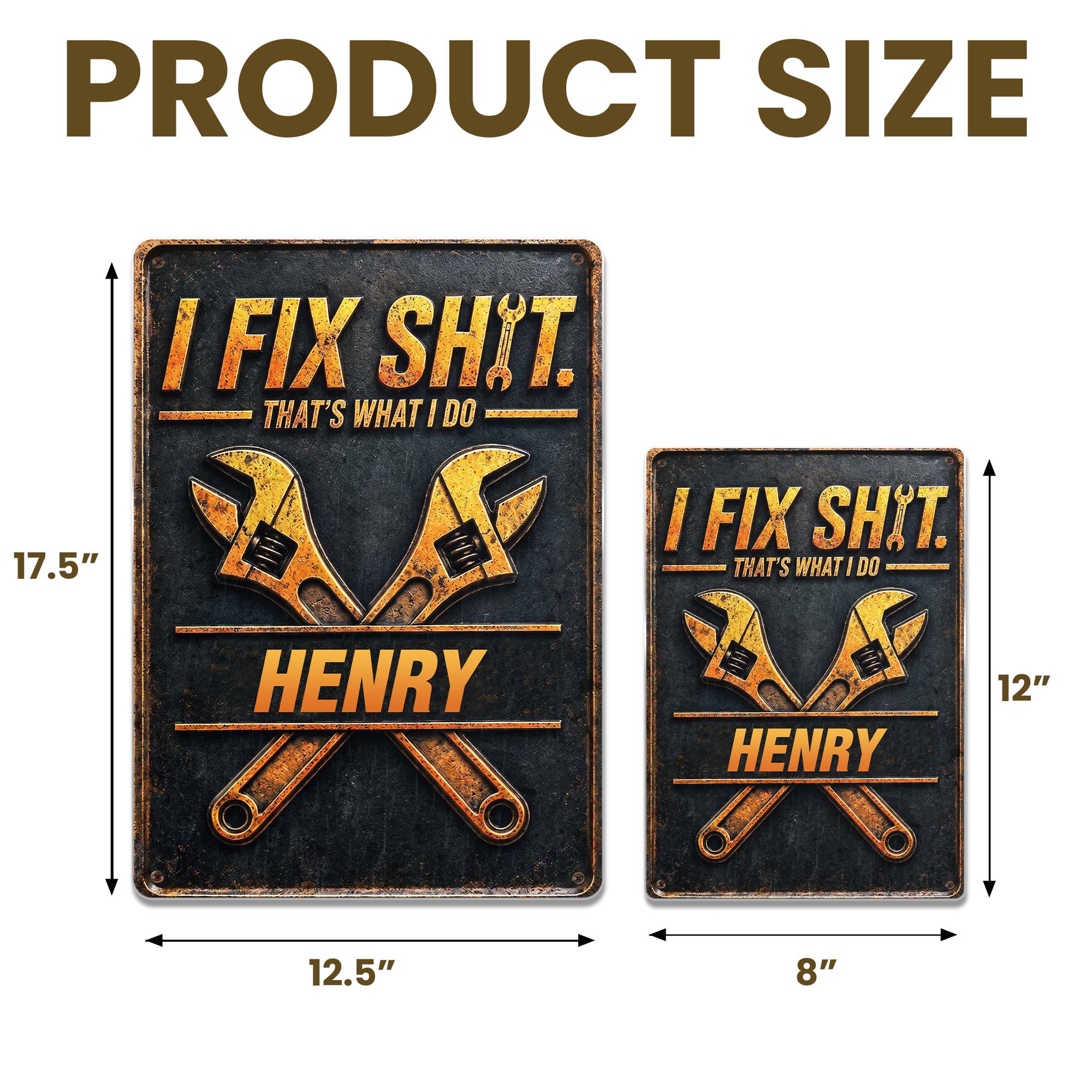 Personalized Metal Sign Custom Name Gift for Dad Handyman