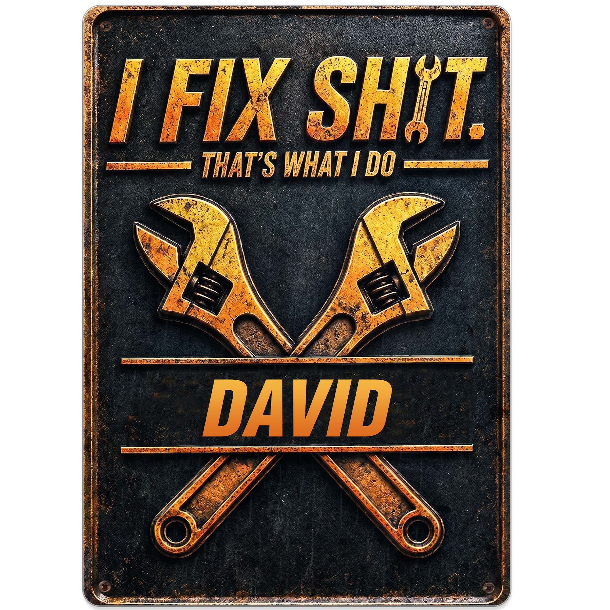 Personalized Metal Sign Custom Name Gift for Dad Handyman