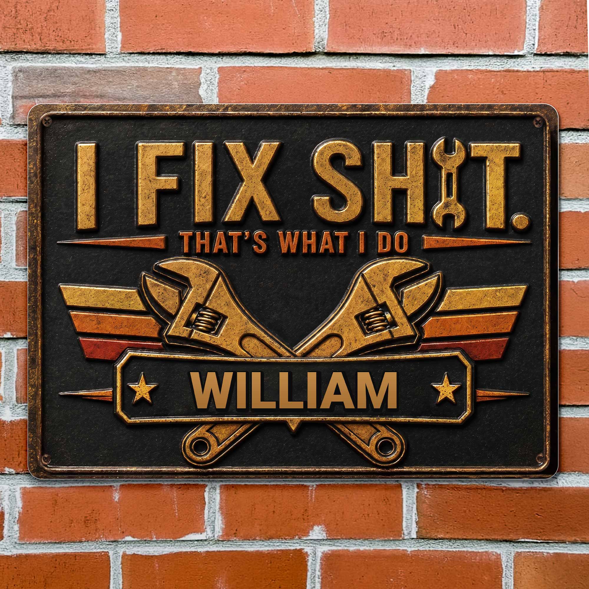 Personalized Metal Sign Custom Name Gift for Dad Handyman