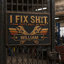 Load image into Gallery viewer, Personalized Metal Sign Custom Name Gift for Dad Handyman
