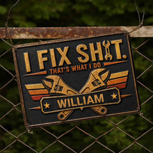 Load image into Gallery viewer, Personalized Metal Sign Custom Name Gift for Dad Handyman
