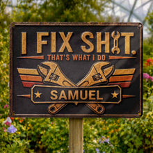 Load image into Gallery viewer, Personalized Metal Sign Custom Name Gift for Dad Handyman
