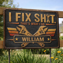 Load image into Gallery viewer, Personalized Metal Sign Custom Name Gift for Dad Handyman
