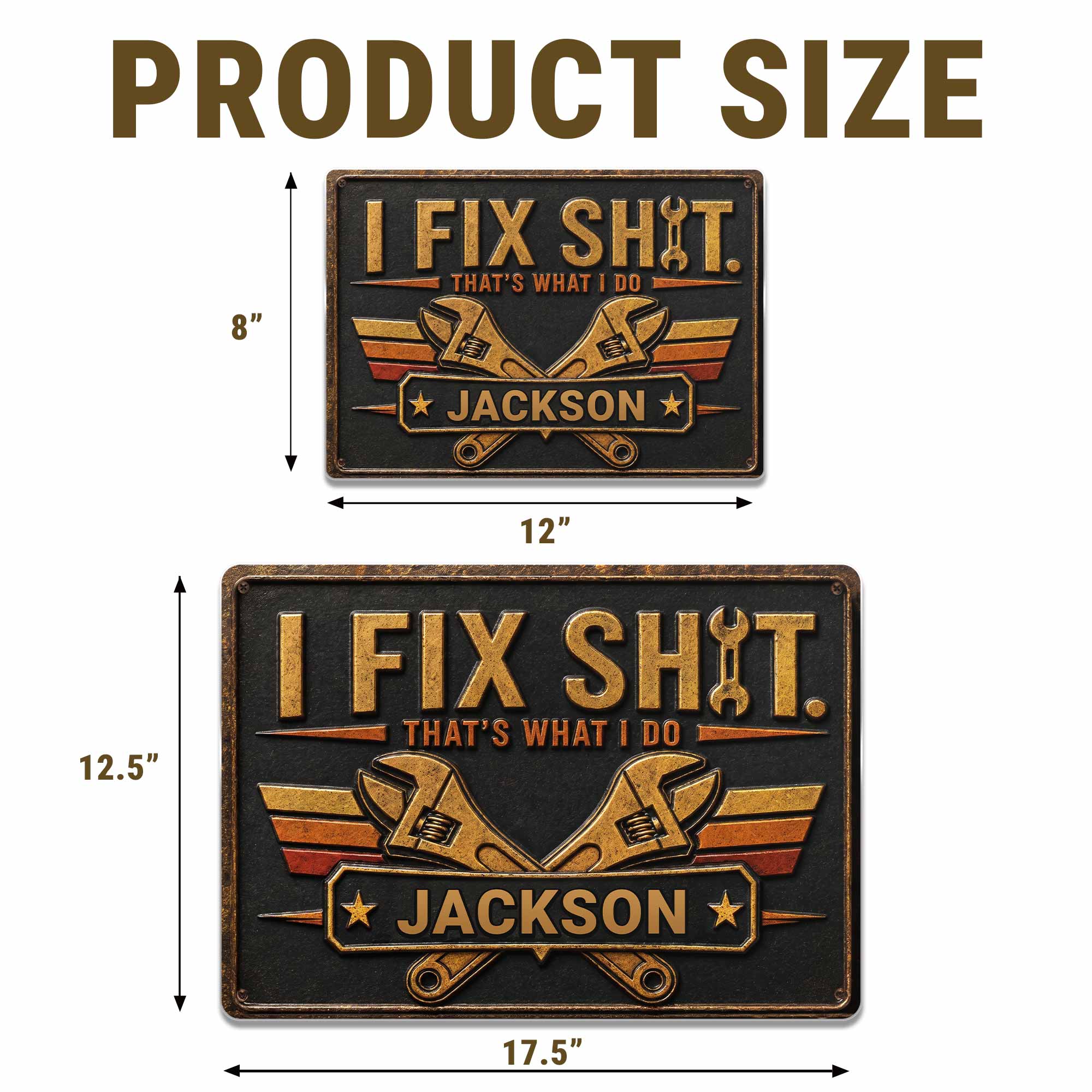 Personalized Metal Sign Custom Name Gift for Dad Handyman